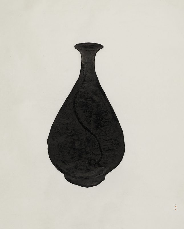 Black Glazed Bottle With A Snake. Heugyucheolhwasa